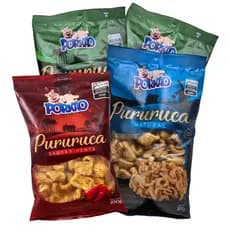 Kit 4 Pacotes 100g Pururuca Torresmo Crocante Porkão 400g Petisco Frito Banha Natural Porco Raiz