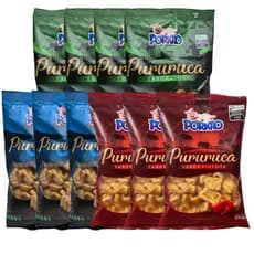 ATACADO Kit 10 Pacotes 100g Pururuca Torresmo Porkão  - 1kg Petisco Low Carb Frito Banha Revenda Bar