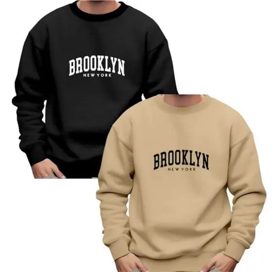 Kit Blusa De Frio 2 Peça Moletom Gola Careca Ny Brook Adulto