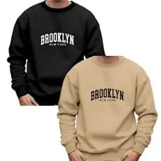 Kit Blusa De Frio 2 Peça Moletom Gola Careca Ny Brook Adulto
