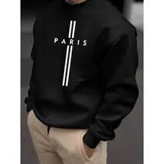 Blusa De Frio Moletom Careca Paris Elegante Algodão Quente Gola Redonda