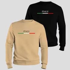 Kit 2 Blusa De Frio Moletom Gola Redonda Italia Unissex Adulto