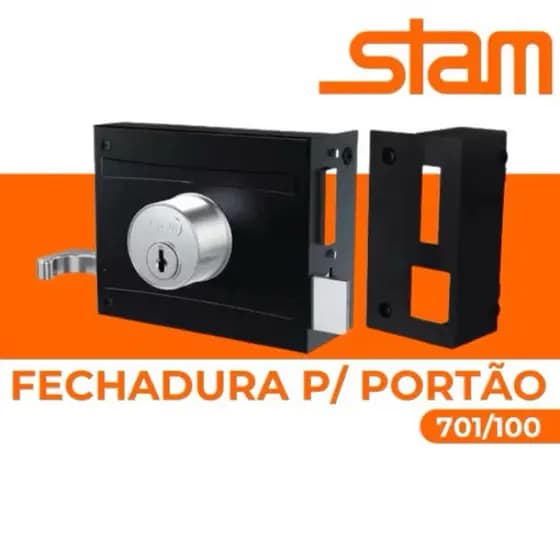 Fechadura para Portão Sobrepor Inox Preto Fosco - Resistente e Versátil para Portões Externos