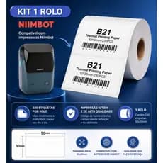 1 Rolo Etiqueta Térmica Adesiva Niimbot 50x30 mm para Impressão Compátivel Com Impressora Niimbot