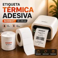 Rolo Etiqueta Térmica Adesiva Niimbot Branco Papel 50x30mm Compatível Com Impressoras B21 B1 D110 D11