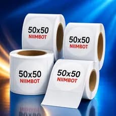 Kit Rolo Etiquetas Redondas Circular Niimbot 50x50 mm Térmica Adesiva P/ Impressora Compatível B1 B3S B21