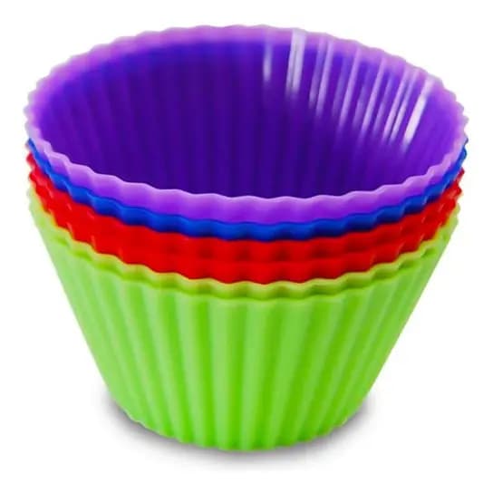 Jogo De Forma De Silicone Mini Bolo Cupcake 6 Peças