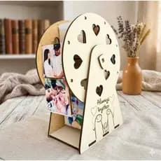 Porta Retrato Roda Gigante Personalizado com Até 16 Fotos MDF Premium Presente Decoração MDF Goldem