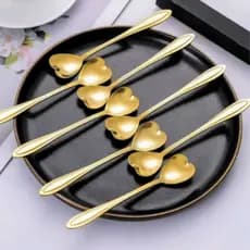 ✨ Kit Colheres Coração Douradas Luxo para Café Sobremesa Chá Presente Criativo Cozinha Elegante top!