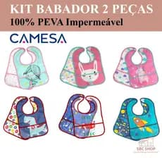 Kit Babador Infantil Impermeável Em Peva Com 2 Unidades - Camesa baby