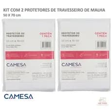 Kit com 2 Protetor de Travesseiro Malha Impermeável Com Zíper 50X70 cm Capa Camesa