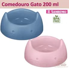 Comedouro Gato Plástico Resistente 200ml Comida Vasilha Sanremo
