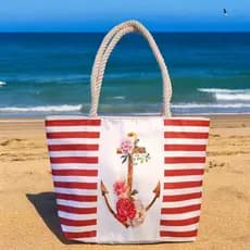 Bolsa de Praia Feminina Grande de Ombro Verão Férias Alça de Corda