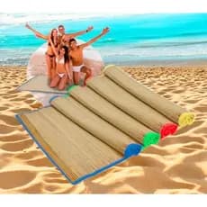 Esteira De Praia Palha Sintética Camping Piquenique Dobrável