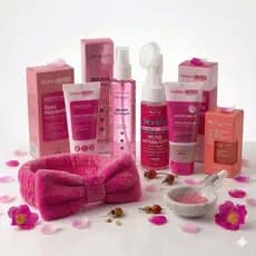 Kit Skin Care Completo Rosa Mosqueta Limpeza Pele Profunda Mousse Bruma Presente Dia dos namorados