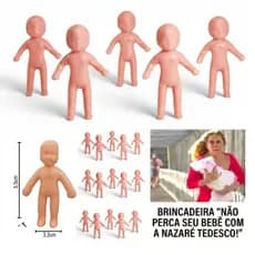 50 Mini Bebês Plástico Brincadeira Meme Nazaré Tedesco - Chá de Revelação e Lembrancinhas