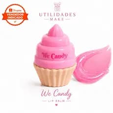 Lip Balm We Candy Hidratante Labial Rosa Cheirinho Doce Portátil