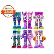 Meia Infantil Maluca 3D – Estilos Exclusivos para Meninos e Meninas