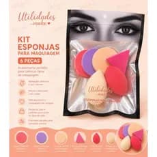 Kit Com 6 Esponjas de Maquiagem Profissional Macias Sem Marcas Base Corretivo Acabamento