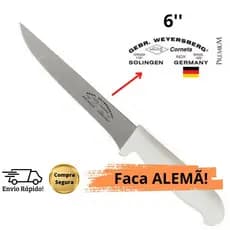 Faca Profissional Desossar PREMIUM Corneta Aço Inox 6 Polegadas Açougueiro