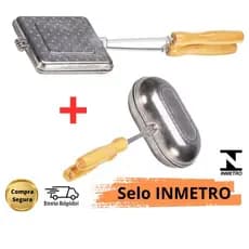 Kit com 2 Sanduicheiras Bauru Baurutex Tostex Pão Forma + Francês Sanduicheira Misteira de Alumínio Rápida De Fogão Mist