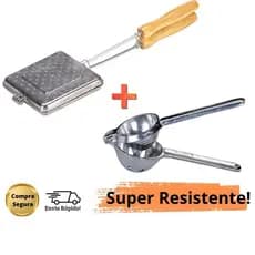 Kit 1 Sanduicheira Baurutex Misteira + 1 Espremedor de Laranja, Limonada, Caipirinha de Alumínio Sanduicheira de Fogão