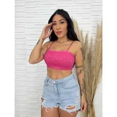 Top Faixa em Renda com Bojo-Topper Forrado Regata Nadador Cropped Feminino Blusa Renda Pilates Caminhada