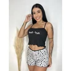 Short Doll Suede Pijama Adulto Linha-Noite-Confortável