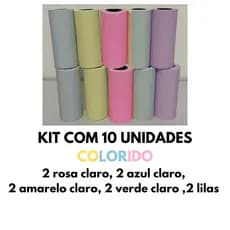 Kit Bobina Térmica Colorida 57x25 mm Para Câmera Filmadora Infantil Impressão Instantânea Portátil