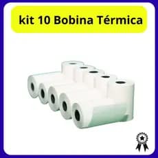 Kit 10 Bobina Térmica 57mm  Não Adesivo Branco Rolo com 16 Metros Para Mini Impressora Portátil