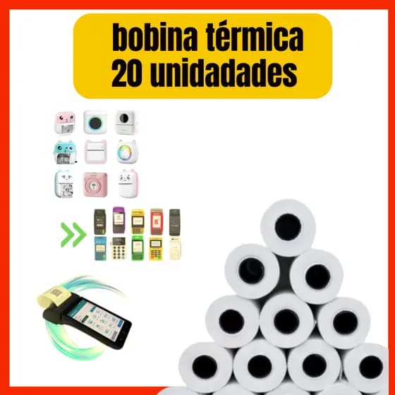 Bobina Térmica para mini impressora camera que imprime e maquina de cartão