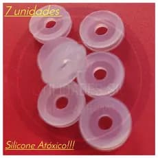 Kit Vedação Anel  Borrachinha Silicone (7 peças)  p/ Pino Válvula Segurança Panela Pressão Elétrica.