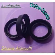 Kit 3 peças Vedação Silicone Borracha Gaxeta Retentor Anel Cafeteira Dolce Gusto.