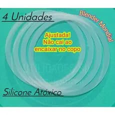 Kit 4 peças Anel Borracha Silicone Vedação da Lamina Personal Blender Dg-01 Mondial.