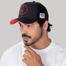 Boné Country Pampas Country Masculino Trucker Agro Tela Bandeira Eua