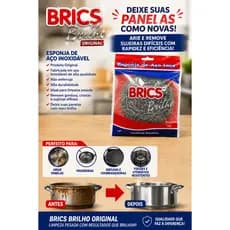 Esponja INOX Brics Brilho KIT25 KIT12 KIT5