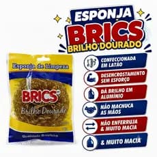 Esponja Metálica Brics brilho dourado delicada lava louça alumínio kit 25 kit 12 kit 5