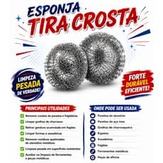 Kit 24 Esponja De Aço Galvanizada Tira Crosta Para Limpeza Pesada