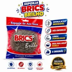 Esponja de Aço Inoxidável BRICS Brilho Não Enferruja Louça Aluminio KIT25 KIT12 KIT5
