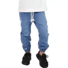 Calça infantil  Jogger Masculina Com Cordão  Com Punho Sarja E Jeans 4 bolso