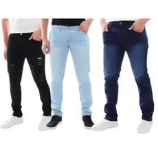 KIT 3 Calça Jeans Masculina Skinny Elastano Qualidade