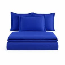 Cocha Coxa Colcha Cobre Leito Edredom Roupa Cama Solteiro 2 Pçs Simples Basico Macio Azul Royal Luxo