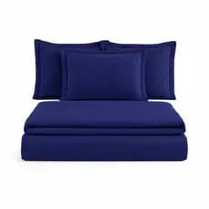 Colcha Coxa Cocha Cobre Leito Jogo Roupa Cama Solteiro 2 Pçs Matelado Basico Simples Azul Marinho