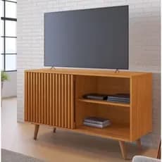 Rack para Tv de até 43 Polegadas com Porta Ripada e 109 cm de Largura