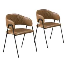 Conjunto 2 Cadeiras Sala de Jantar Escritório Veneza Base Metal