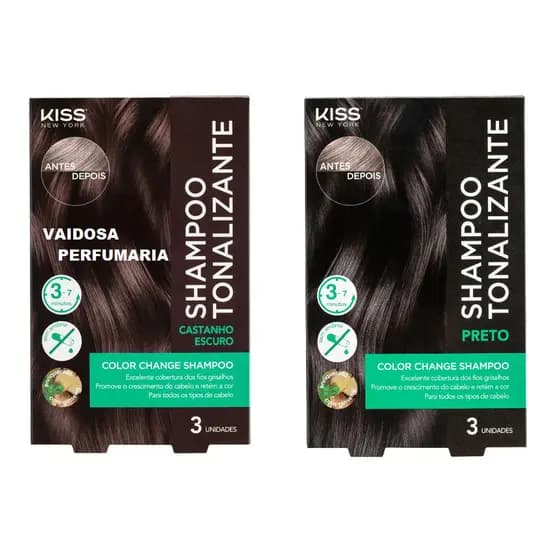 Shampoo Tonalizante Color Change - Kiss New York - c/ 3 sachês