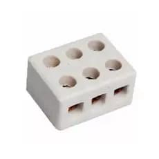 Conector Porcelana Para Fios Chuveiro 10mm² De 3 Polos