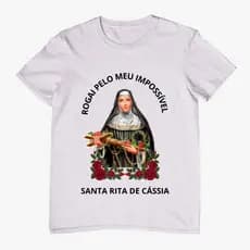 Camiseta Algodão Religiosa Santa Rita de Cássia Oferta T-shirt Unissex