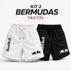 Kit 2 Bermudas Mauricinho Tactel Masculina Shorts Esportivo Red Praia Academia Confortável Verão
