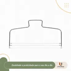 Cortador Nivelador Fatiador de Bolos com Fio Duplo Ajustável Aço Inox Confeitaria Camadas Uniformes